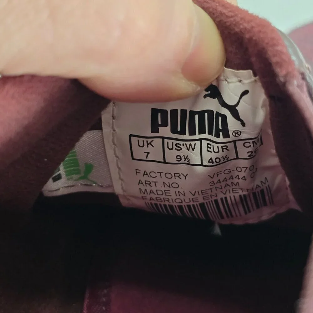 vintage Puma | boho burgundy leather sporty retro streetwear sneakers | WMS 9.5 - Picture 5 of 10